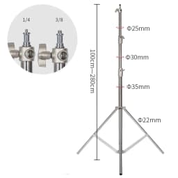 SH 2.9m Light Stand With Stainless Steel Kit Cross Arm With Weight Bag Photo Studio Accessories Extension Telescopic Rod 2.49M