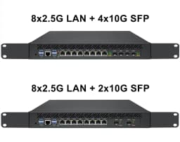 Topton 1U Rackmount Firewall Computer Intel C246 LGA1151 8th/9th Gen Xeon Core 8x2.5G LAN 4x 2x 10G SFP Gateway Network Server