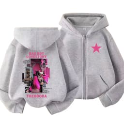Rapper Theodora Mega Bbl Bad Boy Lovestory Zipper Hoodie Men Women Hip Hop Fashion Zip Up Jacket Man Oversized Zip Up Sweatshirt