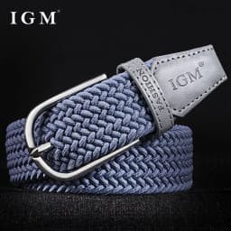 Men's woven canvas belt with arbitrary elastic elastic belt male student young man hundred stitch buckle waistband tide