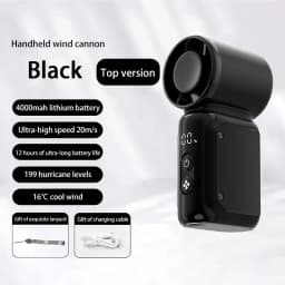 BAOTAI Portable Mini Handheld Turbo Fan LED Display Mini High Speed Handheld Fan, Outdoor Cooling,Desk Fan, Rechargeable Fan