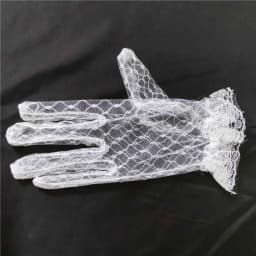 White mesh fingered short bridal gloves, sexy transparent wrist length Wedding gloves, suitable for women's wedding accessories