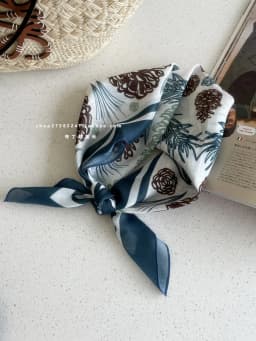 Cotton and Linen Square Towel Floral Polka Dot Scarf Literary Mori Headscarf Headband Bag Strap Female Japanese Korean Popular