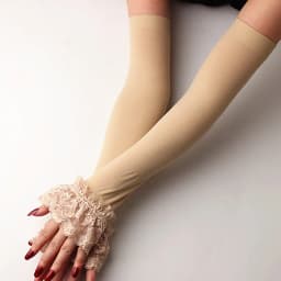 Summer Sunscreen Lace Half Sleeve UV Protection Ice Silk Arm Sleeves Lady Driving Cycling Long Gloves Hand Protector Cover