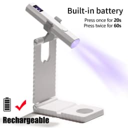 LED UV Nail Lamp with Stand Handheld UV Light with LCD Display for Gel Nails Rechargeable USB Nail Dryer for Fast Curing
