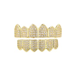 Hiphop Teeth Grillz Set for Unisex Top Bottom Mouth Silver Color Teeth Grills Tooth Cap Removable Dental Fashion Body Jewelry