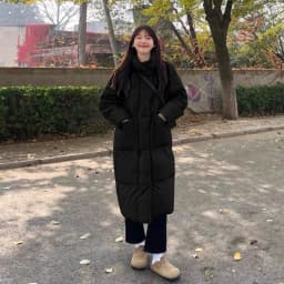 Trendy Women's Winter Jacket Durable Cotton down Coat Mid-Length Bread Style College Fashion Outerwear Korean Straight Cut