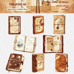 JIANWU Vintage Notebook Pattern Landscape Material Collage Scrapbooking Sticker Creative DIY Journal Stationery