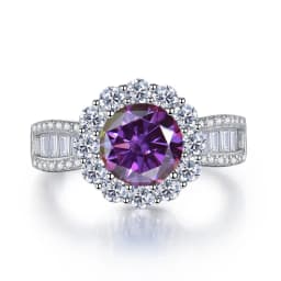 JoyceJelly 2ct Royal Blue Moissanite Ring for Cham Lady Round 8H8A Cut VVS1 Moissanite Diamond Dating Wedding Party Jewerly Gift