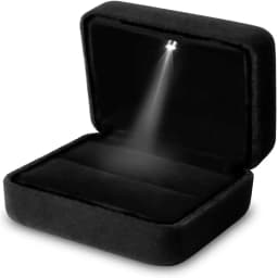 1Pc LED Jewelry Ring Box Luxury Velvet Rubber Necklace Pendant Gift Display Box With Light For Proposal Engagement Wedding Case