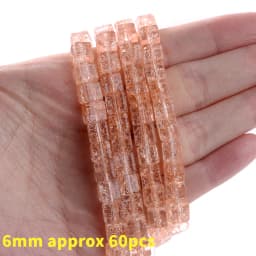 Natural Stone Square Beads Crack Crystals Gem Loose Spacer Cube Beads for Jewelry Making DIY Bracelet Necklace Accessories 6mm