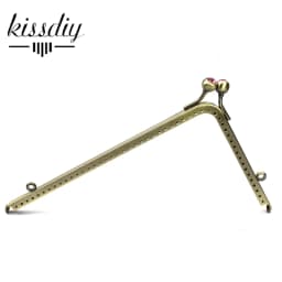 18.5*11 L shape Smooth bronze Right Angle crystal Gemstone Coins Purse Frames Metal Kiss Clasp Bags 10 pcs/lot