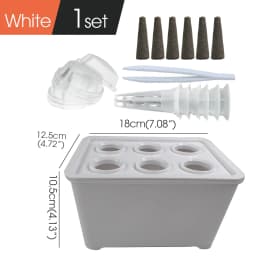 White/Black Hydroponic Grow System Hydroponic Box 6-Hole Nursery Pot for Garden Indoor Plants Vegetable Soilless Culture Planter