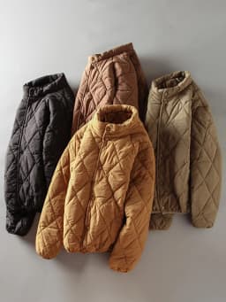Retro Japanese Style Cotton Jacket Quilted Lightweight Warm Stand Collar Couples Casual Leisure Women's Coat Fein Brand