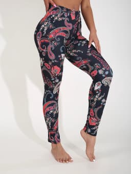 Autumn Winter 1PACK Women's Brushed Black Cashew Flower Sexy Tight Legging Casual Sports Elegant Fitness Yoga Pants
