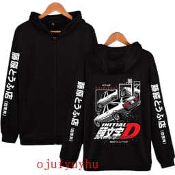 AE86 Zip Up Hoodies Initial D Korean Style Zippper Jackets Sweatshirts Anime Gothic Y2k Pullovers Mange Vintage Streetwear