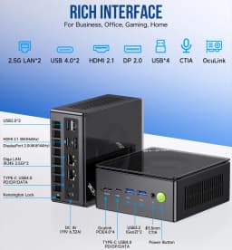 GMKtec K8 Plus Ryzen 7 8845HS Mini PC Windows11 Pro DDR5 128GB 5600MT/s PCIe4.0 4TB NVMe SSD WiFi6 BT5.2 Desktop Gaming Computer