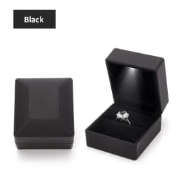 1Pc LED Jewelry Ring Box Luxury Velvet Rubber Necklace Pendant Gift Display Box With Light For Proposal Engagement Wedding Case