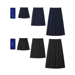 Black Midi Pleated Skirt Student Uniform Style JK Skirt Elastic Waist Polyester Fiber Casual Wear Summer Season