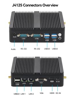 Intel Celeron J6412 Mini PC with Dual LAN 2xRS232/485 4xUSB 1xHDMI Support WiFi 4G LTE Linux Pfsense Computer Windows10 Ready