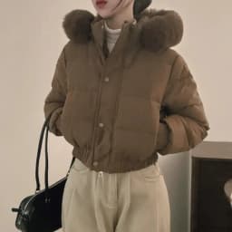 New Winter Warm Hooded Down Cotton Jacket Women Thickened Fleece Lining Big Fur Collar Long Sleeve Short Parkas Jacket Coat