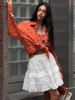 Spring Summer White Mini Skirt A-line High Waist Sexy Cute Ruffle Vintage Tennis Skirt Elastic Waist Tutu Short Skirts for Women