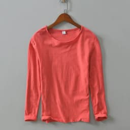 New Autumn Solid Color Long-sleeved T-shirt Men's Casual Bottoming T-shirt Male Cotton Crew Neck T-Shirt