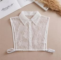 Female Lace Detachable Collar Vintage Solid Fake Collar Lapel Blouse Top Adjustable Women Clothes Ladies False Collar