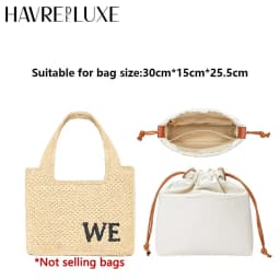 Drawstring bag organizer insert shoulder strap for Anagram Basket straw woven bag support inner liner bags accessories