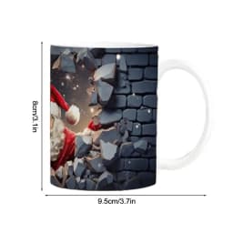 Creative 3D Christmas Ceramic Mug Unique Space Design Snowman Santa Coffee Cup Tea Milk Mug Christmas Gifts For Kids Adults
