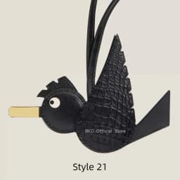 Crocodile & Lizard Skin Bird Charm Handmade Luxury Bag Charm Pendant For Birkin & Kelly Bag Unique Designer Handbag Accessory
