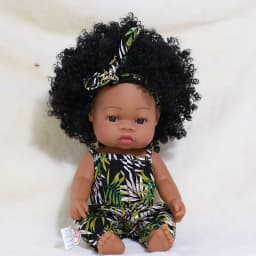 14 Inch 35cm Reborn African Doll Simulation Soft Vinyl Newborn Baby Dolls Children Lifelike Toys Girls Christmas Birthday Gifts
