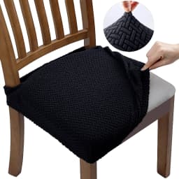 New Durable Jacquard Chair Seat Covers Removable Washable Anti-Dust Stretch Spandex Dining Room Upholstered Chair Cushion Slipco