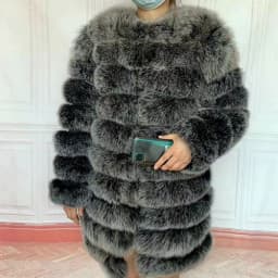 NEW 4in1 Real Fox Fur Long Coat Winter Coat for Women Jackets Vest Winter Outerwear Women Fox Fur Coat High Quality Fur Clothes