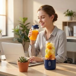 2 Cup Electric Fruit Juicer Blender Juice Mixer Wireless Portable Household USB Charging 6 Blade With Cup Portable Juice Juicer