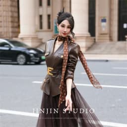 Leather Jacket Women's Jackets Spring and Autumn Cardigan Ladies' Senior Leather Coat Waist Temperament Design Sense Coat Tide
