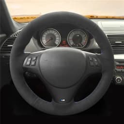 Customized Car Steering Wheel Cover Black Suede Steering Wheel Braid For BMW M Sport M3 E90 E91 E92 E93 E87 E81 E82 E88 X1 E84