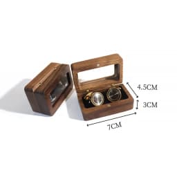 Black Walnut Solid Ring Box Single Double Ring Box Earrings Box Cufflinks Box Vintage Wooden Ring Box Exquisite Gift Box