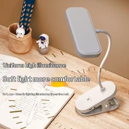 USB Rechargeable Clip-on LED Desk Lamp, Eye-Caring Reading Light for Students, Dorm Bedroom Desk Study Office Portable Lamp