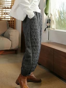 Thicken Warm Quilted Cotton Bloomers Pants Casual Winter Womens Pantalones High Waist 5xl Harem Joggers