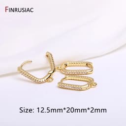 Earring Making Supplies Gold Plated Zircon Earwire Earring Hooks DIY Women Earring Jewelry Making Accessories Wholesale