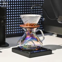 MUVNA Tornado Glass Coffee Server 450ml-Barista Grade Hand Drip Carafe,Leak-Proof Spout,Heat-Resistant for Pour Over/Iced Brew