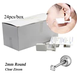 24pcs/Box Disposable Ear Piercing Gun Safe Ball Clasps Mini Daisy Crown Earring Piercer Machine Tool For Adult Kids Wholesale