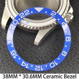 Sloping 38mm * 30.6mm Ceramic/Aluminum Bezel GMT and Diving Watch Insert Fits for 40mm Men's Watch Case Bezel Replacement Insert