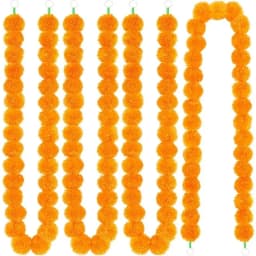 150CM Artificial Marigold Wreath Home Room Decor Dining Table Party Artificial Flower Decoration Wedding Decor Diwali Accessory