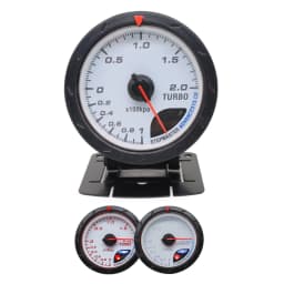 60mm Auto Car Meter Boost Water Temp Oil Temperature Pressure Tachometer Volt Air Fuel Exhaust GAS RPM White Face Gauge