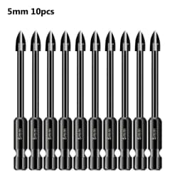 5pcs/10pcs Cross Hex Drill Bit Set For Tile Porcelain Glass Mirror Multifunction Tile Porcelain Drill Bit Kit