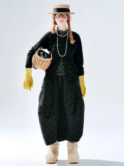 Retro Polka Dot Midi Skirt Loose & Slim - fitting A - line Daily Streetwear Casual & Free 255264