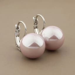 Classic 585 Rose Gold Color Dangle Earrings For Women Bride Wedding14mm Round Pearl Elegant Korean Fashion Jewelry Gift New