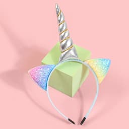 Glitter Cat Ears Headbands Birthday Party Decor Rainbow Cat Ears Hairband Unicorn Headband Kids Children Party Favor Headwear
